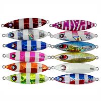 10 Colors Sea Fishing Fast Sinking Luminous Metal Jig Fishing Lure Slow Pitch Metal Flat Fall Jig