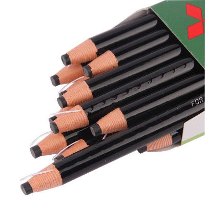 12Pcslot Japan Black Pencil Colored Pencil Dermatograph K7600 Oil-Based Paper Wrapped For Tattoo Eyebrow Marker Paint Pencil