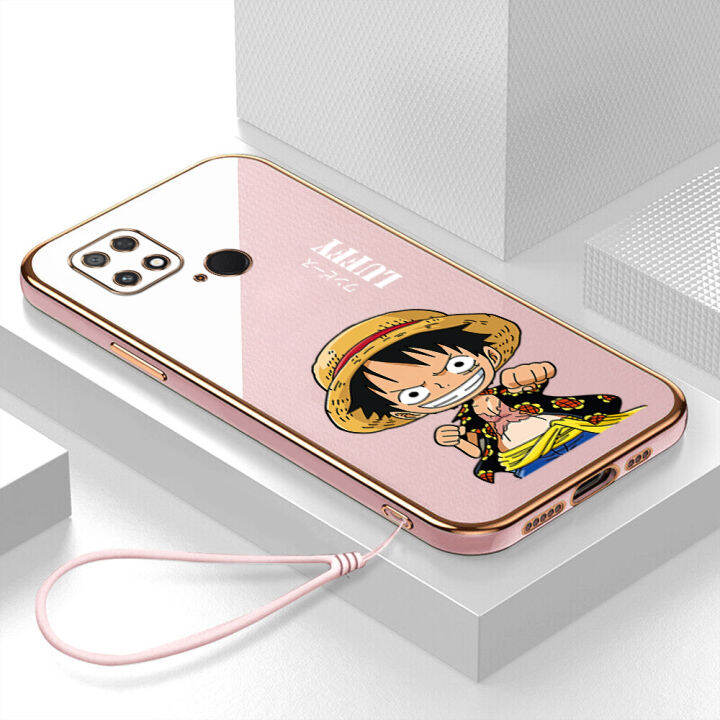 เคส-poco-c40-case-luffy-ลักชัวรี่-6d-ซอฟท์ซิลิโคนกรอบสี่เหลี่ยมชายนี่ฟูลแบ็คปก