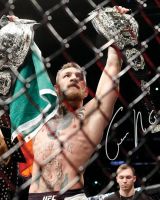 ☈⊕ CONOR MCGREGOR ลงนาม Art ฟิล์มพิมพ์ผ้าไหมโปสเตอร์ Home Wall Decor 24x36inch