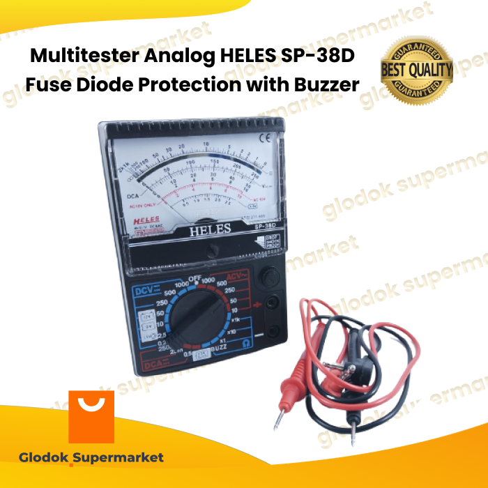 Multitester Analog HELES SP38D Fuse Diode Protection with Buzzer