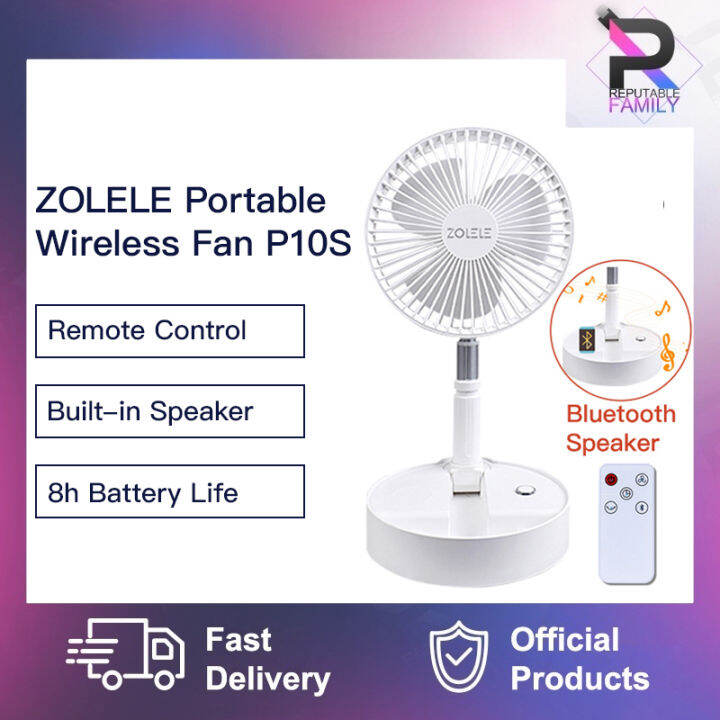 【Malaysia Stock】Fan USB Charging Fan ZOLELE 7200mAH Foldable Table Fan
