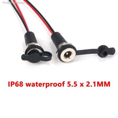 ▪☽☒ 10A IP68 waterproof 5.5 x 2.1MM 5521/5525 DC Power Socket Female Jack Panel Mount Solder Connector DC-022B Adapter With Nut Snap