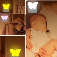 【LZ】™♤✟  Mini LED Night Light EU/US Plug in Dusk to Dawn Sensor Wall Nights Lamp Butterfly for Bedroom Hallway Stairs Corridor 110V 220V