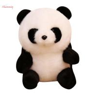 SHINNIY Like Real Panda ตุ๊กตามือสัตว์ป่าแพนด้ายักษ์ผ้าขนสัตว์ตุ๊กตาหมีแพนด้าน่ารักตุ๊กตาจำลองเด็กผู้ชายเด็กผู้หญิง