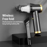 Q8 9000Pa Car Vacuum Cleaner Wireless Folding Strong Suction Hand-Held Portable With LED Lights 3 In 1 Suction Nozzle Car Vacuum