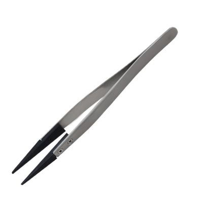 F75991 Steel Tweezer with Pointed Plastic Tip for Changing Watch Battery Watch Repeair Tools