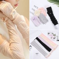 Fashion Summer Cooling Cycling Outdoor Sports Fingerless Glove Sunscreen Arm Cover Breathable Mittens Women Arm Sleeves