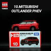 Takara Tomica ใหม่คลาสสิกสีแดงสีขาว10.MITSUBISHI OUTLANDER PHEV แบบจำลองรถยนต์จำลองตุ๊กตาคริสต์มาสกวางเรนเดียร์เด็กสำหรับเด็กทารกผู้ชาย