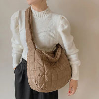 【CW】Winter Space Cotton Shoulder Bag Female Large Capacity Dumpling Bag Fashion Padded Crossbody Bag Luxury Ladies Down Tote Bag Sac