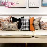 Avigers Orange Brown Cushion Covers Houndstooth Plaid Patchwork Throw Pillow Cases For Bedroom Living Room Cars