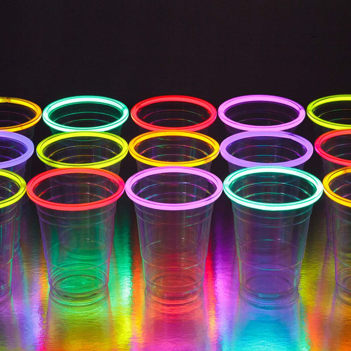 16 oz. Large Neon Disposable Plastic Cups - 20 Ct.