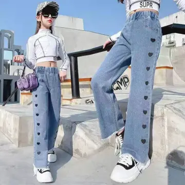 Korean Women's Wide Leg Pants Casual Straight High Waist Wide Leg