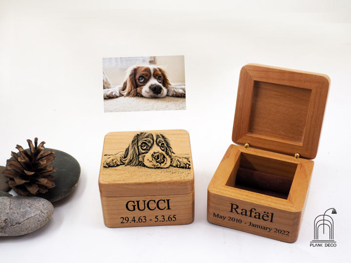 กล่องเก็บขน-กล่องเก็บกระดูกสุนัขหรือเเมวขนาดเล็ก-ออกแบบและเลเซอร์สลักตามรูปแบบที่ต้องการ-custom-made