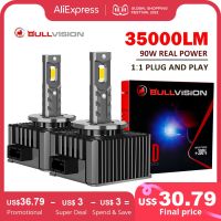 Bullvision D3S LED ไฟหน้า HID D1S D2S D4S D5S D8S D1R D2R D3R Turbo LED 35000LM สองด้าน CSP Chip 6500K สีขาว90W Plug &amp; Play