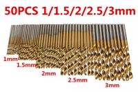 ชุดดอกสว่านขนาดเล็ก 50 ชิ้น ชุดดอกสว่านไฮสปีด HSS เคลือบไทเทเนี่ยม ขนาด 1-3 mm เจาะเหล็ก เจาะไม้