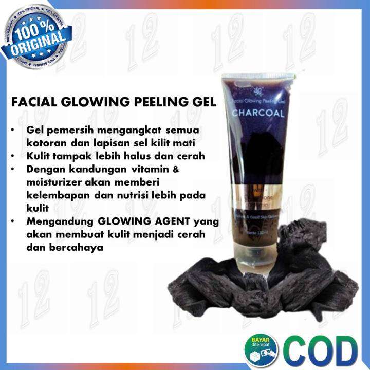 SYB Facial Glowing Peeling Gel With Charcoal penghalus kulit wajah