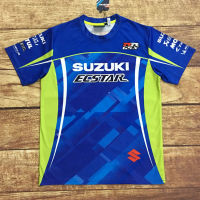 มอเตอร์ครอสวิบากแข่งรถมอเตอร์ไซค์สำหรับ SUZUKI Moto GP เสื้อยืดแห้งเร็วถุงมือขับขี่ในช่วงฤดูหนาวแขนสั้นระบายอากาศผู้ชาย