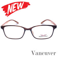 Fashion กรอบแว่นตา สำหรับตัดเลนส์ แว่นสายตา แว่นตา รุ่น Vancuver 3212 C-7 สีน้ำตาล ทรงเหลี่ยม ขาข้อต่อ วัสดุพลาสติกพีซีเกรดเอ เบา เหนียว