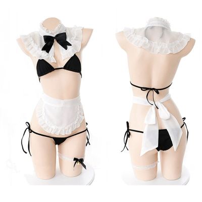 Kawaii Maid Lingerie Cosplay Half Cup Micro Bikini G-String Thong Sex Skirt Ligerie Sexy Full Set Erotic Mistress Outfit