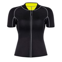 AB4B Sauna Shirts Body Shaper Sweat Suit Spa Shirt Hot Neoprene Slimming Shapewear Weight Loss Waist Trainer Corset Zip Tops