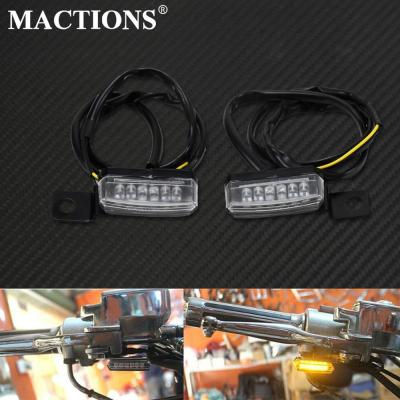 Mactions EM ด้านหน้าด้านหลัง LED ไฟเลี้ยวขนาดเล็กไฟกระพริบไฟแสดงสถานะสำหรับ Harley Touring Dyna Sportster Custom