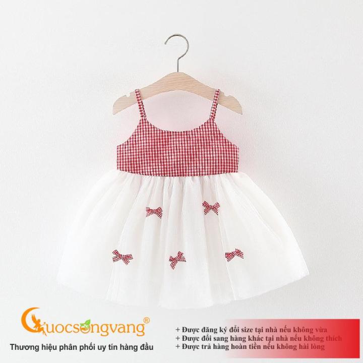 Váy đầm bé gái dễ thương đầm xòe hai lớp kẻ đỏ GLV153 Cuocsongvang ...