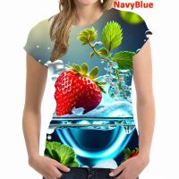 2023 newWomen Fashion 3D T-shirt Tops Short Sleeves Summer Casual Fruit T Shirts