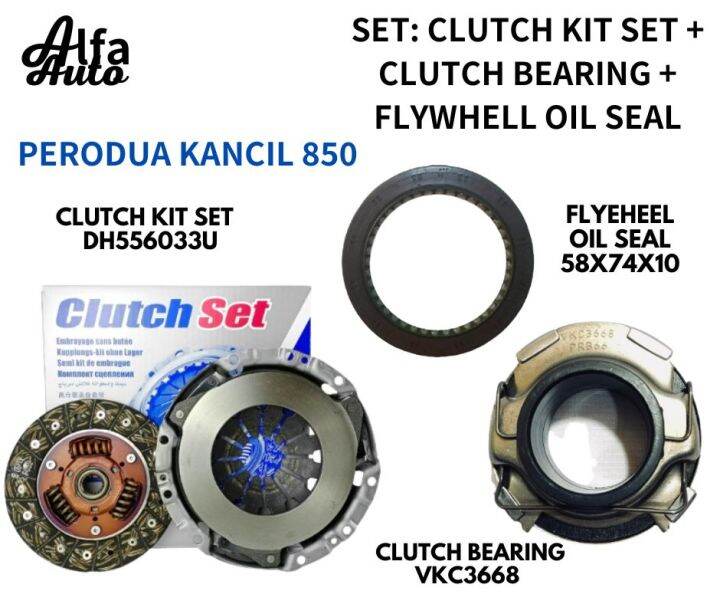 EXEDY Clutch Kit Set + Clutch Bearing + Flywheel Oil Seal For Perodua