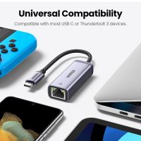 UGREEN อะแดปเตอร์เครือข่ายอีเธอร์เน็ต USB C เป็น RJ45 สําหรับแล็ปท็อป compatible compatible for Macbook USB