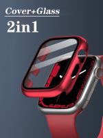 Glass cover For Apple Watch Case 44mm 40mm 45mm 41mm 42mm 38mm Accessories Plated Screen Protector iWatch series 8 7 6 5 4 3 se