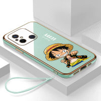 เคส Redmi 12C Case Cartoon Luffy เคสหรูหรา 6D ชุบซิลิโคนอ่อนนุ่มกรอบสี่เหลี่ยม Shiny Bling ฝาหลัง