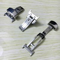 14mm 16mm 18mm 20mm 22mm Metal Watch Band Buckle Strap Silver Stainless Steel Single Side Folding Clasp Butterfly Straps