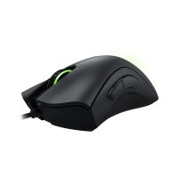 Razer Deathadder สีดำ Essential สายเมาส์สำหรับเล่นเกมส์เมาส์6400เซ็นเซอร์ DPI ออปติคอล5ปุ่มแยกต่างหากสำหรับเกมส์พีซี