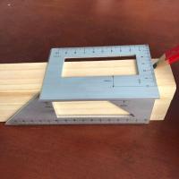 PCF* Aluminum Alloy Wooden Square Multifunction Ruler 45 90 Degree Gauge Woodworking