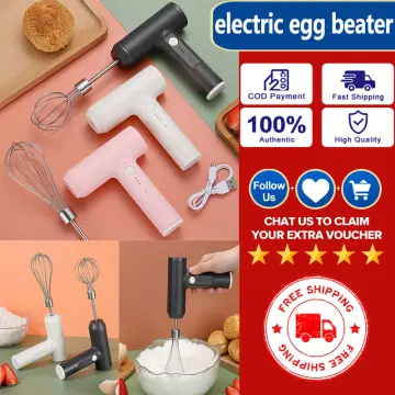 Wireless Electric Handheld Mixer USB Rechargable Milk Egg Beater with 2  Detachable Stir Whisks Kitchen Baking Accessories