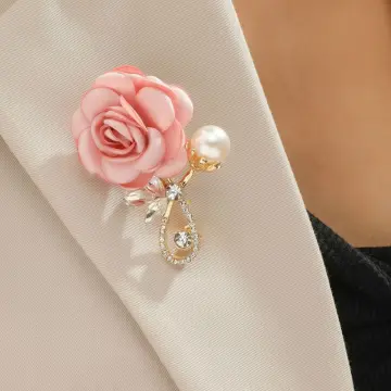 Flower Brooches for Women Rose Brooch Retro Elegant Suit Accessories Copper  Inlaid Fashion Brooch Brooches for Women Fashion Large 