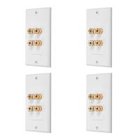 4X 4 Posts Speaker Wall Plate Home Theater Wall Plate Audio Panel for 2 Speakers