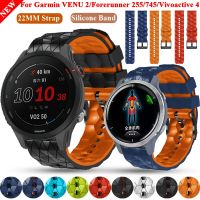 [HOT JUXLLKBKOW 514] 22มิลลิเมตรสร้อยข้อมือดูสมาร์ทวงสายรัดสำหรับ Garmin Venu 2ซิลิโคนสายนาฬิกาข้อมือผู้เบิกทาง745 255 Vivoactive 4เข็มขัดสายรัดข้อมือ Correa