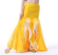 ชุดเต้นรำบอลลีวูดสำหรับระบำหน้าท้อง Fishtail กระโปรงยาว S-1 2ชั้นราคาถูก