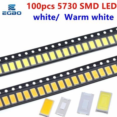 100pcs 5730 SMD LED CW-WW 5630 white Warm white 5.7x3.0mm 40-60lm 150ma 5730 diode 0.5W