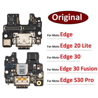 100% Original สําหรับ Motorola Moto Edge 20 30 Fusion S30 Pro Lite USB Charging Port Mic ไมโครโฟน Dock Connector Board Flex Cable