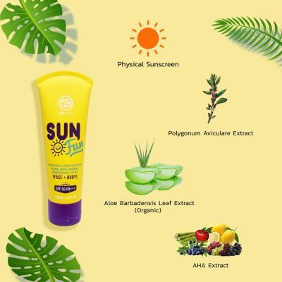 One &amp; All Sun Fun Ultra gentle UV protection lotion SPF50+PA+++ (Face+Body) ครีมกันแดดสำหรับผิวหน้าและผิวกาย (20ml)