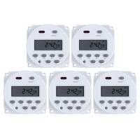 5X DC 12V Digital LCD Power Programmable Timer Time Switch Relay 16A Amps