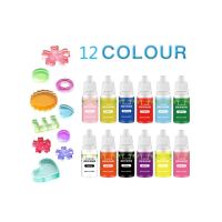 12 Color Epoxy Resin Pigment Transparent UV Coloring Dye