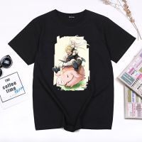 [COD]เสื้อยืดลําลอง ผ้าฝ้าย 100% แขนสั้น พิมพ์ลายอนิเมะ The Seven Deadly Sins Nanatsu No Taizai Meliodas &amp; Elizabeth สไต  MHMJ