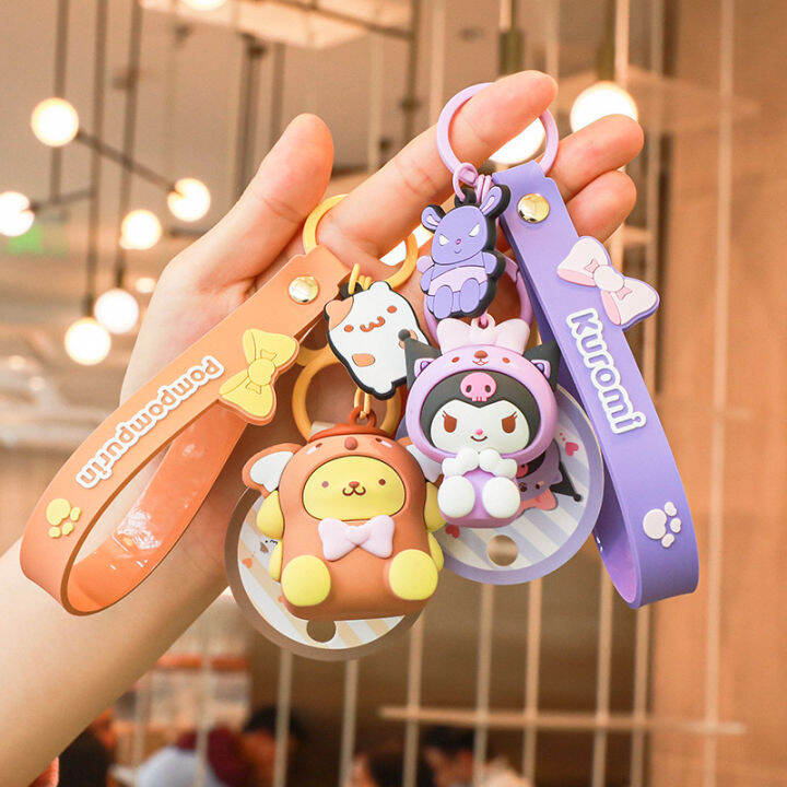 ของแท้-sanrio-ชุดสัตว์พวงกุญแจหญิงน่ารักเทรนด์ประณีตตุ๊กตาอีพ็อกซี่พวงกุญแจจี้กระเป๋า