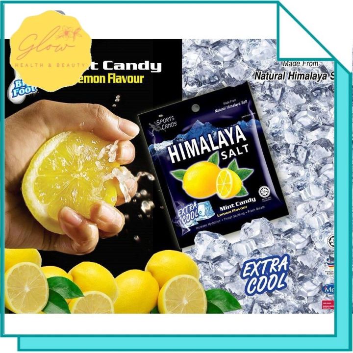 5 Packets of HIMALAYA Salt Extra Cool Mint Candy Lemon Flavour 15g Sports  Candy