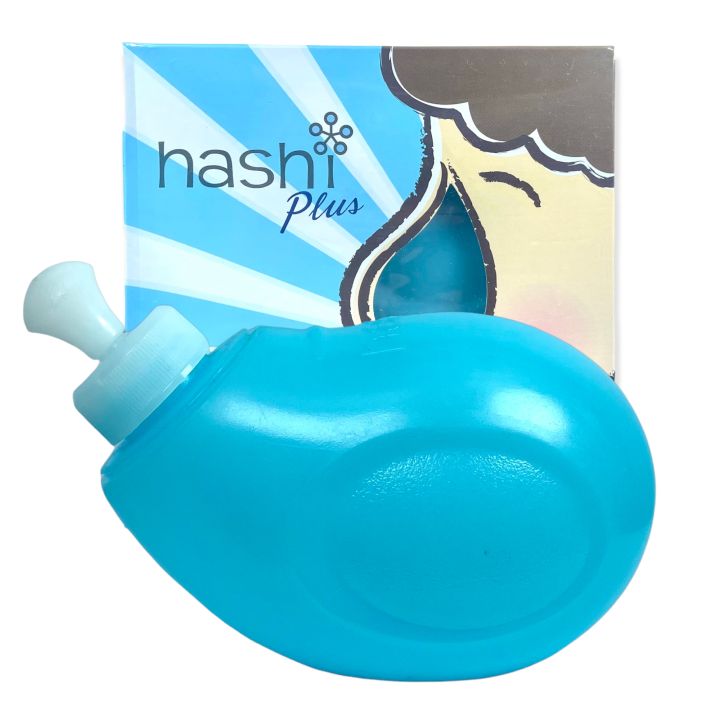 hashi-plus-ฮาชชิ-พลัส-อุปกรณ์ล้างจมูก-สีฟ้า-น้ำเกลือล้างจมูก-ชุดอุปกรณ์ล้างจมูก-และ-เกลือผง-สูตรอ่อนโยน-15-ซอง-อุปกรณ์สีฟ้า