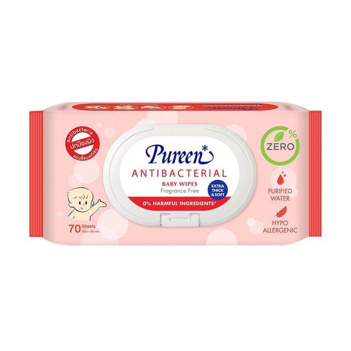 ยกลัง-24-ห่อ-pureen-ทิชชู่เปียก-สูตร-แอนตี้แบคทีเรีย-antibacterial-baby-wipes-แพ็ค-2